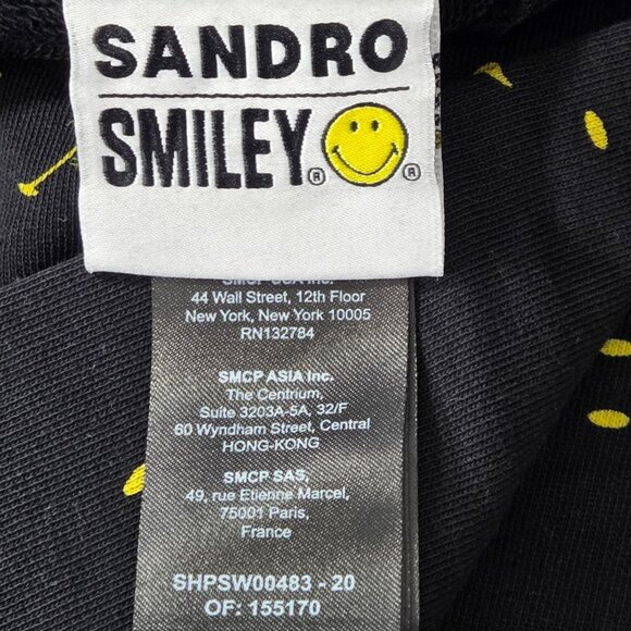 NWT Sandro Men's Long Sleeve Allover Smiley Hoodie - Picture 4 of 6